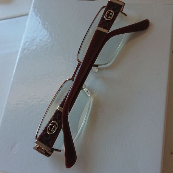 Gucci GG 2878 MI2 Brown Half Rim Rectangle Eyeglasses 52-17-135 Frames Only - Picture 1 of 11